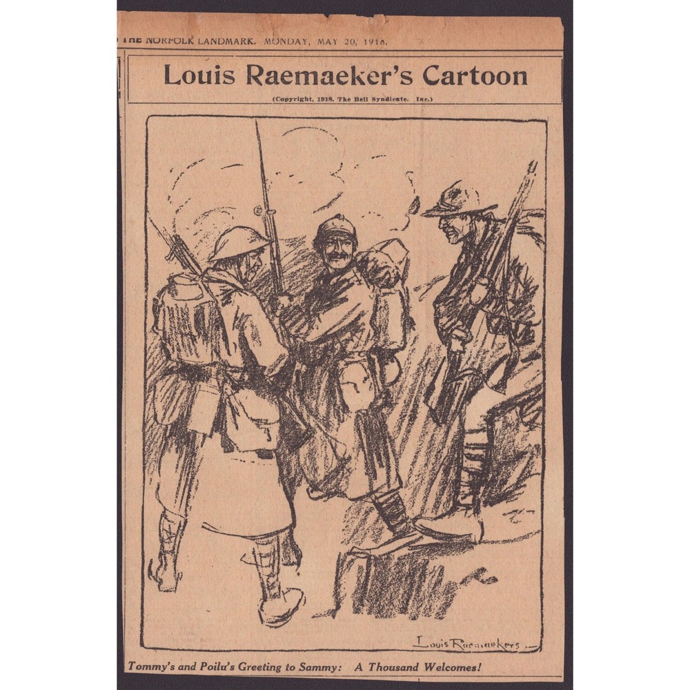 Louis Raemaekers 1918 WWI Political Cartoons Norfolk Landmark Clippings - Picture 4 of 9
